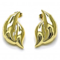 Gold Filled Stud Earring Hollow Design Polished Golden Finish