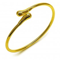 Gold Filled Bangle Teardrop Design Polished Golden Finish 3 MM Thickness One size fits all