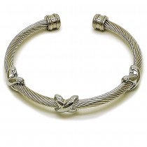 Stainless Steel Infinite Design Bangle Polished,Steel Finish 4 MM Thickness One size fits all