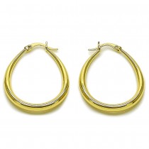 Gold Filled Medium Hoop Teardrop and Hollow Design Polished Golden Finish