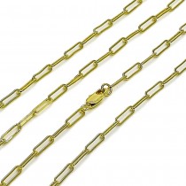 Gold Filled Paperclip Design Necklace Polished Golden Finish 3 MM Thickness 20 Inches Length