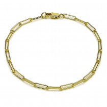 Gold Filled Paperclip Design Fancy Bracelet Polished Golden Finish Thickness 8 Inches Length