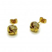 Gold Filled Stud Earring Love Knot Design Diamond Cutting Finish Golden Finish
