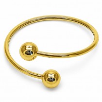 Gold Filled Individual Bangle Ball and Hollow Design Polished Golden Finish One size fits all