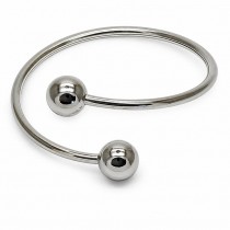 Gold Filled Individual Bangle Ball and Hollow Design Polished Rhodium Finish One size fits all