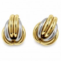 Gold Filled Stud Earring Hollow Design Polished Two Tone