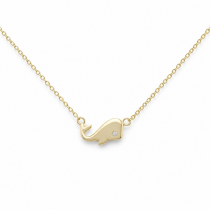 Sterling Silver Black PVD & Rose Gold Plated Dolphin Necklace
