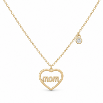 Sterling Silver Yellow Gold Plated Mom Necklace