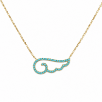 Sterling Silver Yellow Gold Plated Necklace With Turquoise