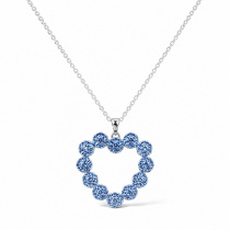 Sterling Silver Rhodium, Yellow & Rose Gold Plated Heart Necklace With Cubic Zirconia