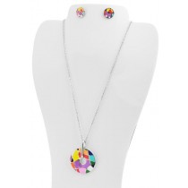 Stainless Steel Multicolor Necklace & Earrings Set 