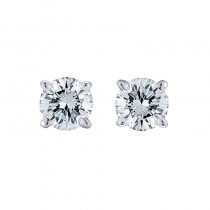925 Sterling Silver 4mm Round Cut Cubic Zirconia 4 Prong Set Screw Back Stud Earrings