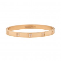 Stainless Steel Rose Gold Tone CZ Ladies Bangle