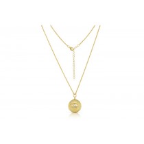 Sterling Silver Yellow Gold Plated Evil Eye Necklace With CZ 16+2"