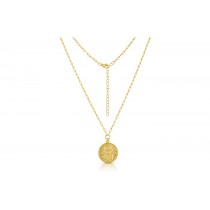 Sterling Silver Yellow Gold Plated Hamsa Necklace 16+2"
