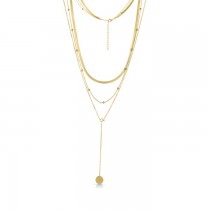 Sterling Silver Yellow Gold Plated 3 Layers Necklace