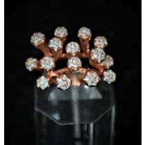 925 Sterling Silver Fashion Ring Rose Gold Plated with Cubic Zirconia