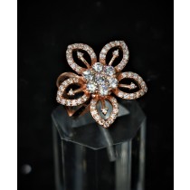 925 Sterling Silver Fashion Ring Rose Gold Plated with Cubic Zirconia