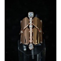 925 Sterling Silver Fashion Ring Rose Gold Plated With Cubic Zirconia