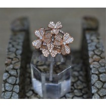 925 Sterling Silver Rose Gold Plated Cubic Zirconia Fashion Ring