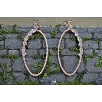 925 Sterling Silver Rose Gold Plated Cubic Zirconia Chandelier Earrings