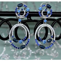 925 Sterling Silver Multicolor Chandelier Earrings