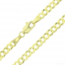 14KT Gold 7" Solid Yellow Cuban Bracelet 100 Gauge 3.80MM