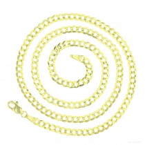 14KT Gold 22" Solid Yellow Cuban Chain 100 Gauge 3.80MM
