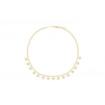 Sterling Silver Yellow Gold Plated Star Charm Necklace With CZ