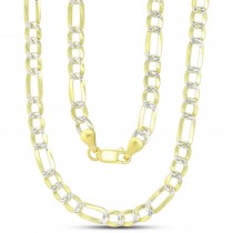 Sterling Silver Two-Tone 5.6mm DC 150 Figaro Chain