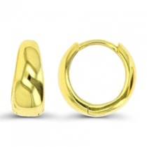 Sterling Silver Yellow Gold Plated Polished 12X5mm Huggie Earrings