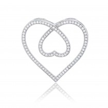 Sterling Silver Heart Pendant With Micropave CZ