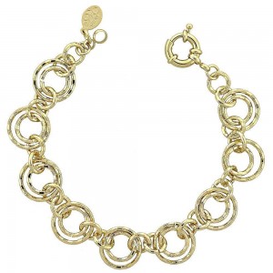 Gold Filled Fancy Bracelet Golden Tone Diamond Cutting Finish