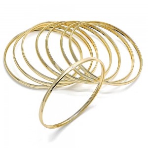 Gold Filled Semanario Bangle Polished Golden Finish 4 MM Thickness