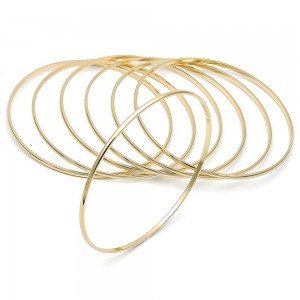 Gold Filled Semanario Bangle Polished Golden Finish 02 MM Thickness Size 6, 2.75 Diameter