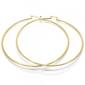 Gold Filled 2x80mm Extra Large Hoop Earrings Polished Finish Golden Tone