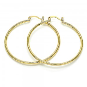 Gold Filled Hoop Earrings 2mmX40mm Golden Tone