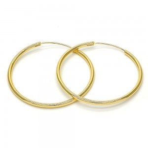 Gold Filled 2mmx40mm Medium Hoop Polished Golden Tone