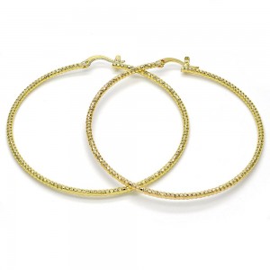 Gold Filled 60mm Medium Hoop Earrings Golden Tone