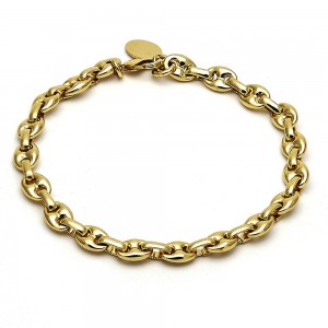 Gold Filled Basic Bracelet Puff Mariner Design Polished Finish Golden Tone