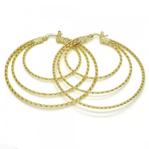 Gold Filled 60mm Large Hoop Golden Tone