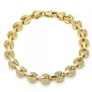 Gold Filled Fancy Bracelet Polished Finish Golden Tone