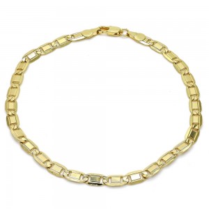 Gold Filled Gucci Link Design Ankle Bracelet Golden Tone