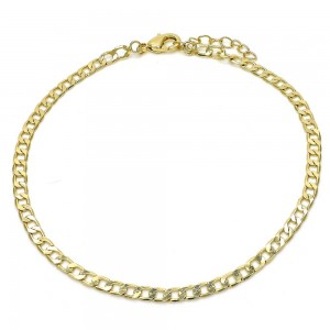 Gold Filled Basic Anklet Curb Design Polished Finish Golden Tone