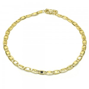 Gold Filled Basic Anklet Polished Finish Golden Tone