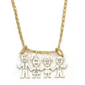 Gold Filled Pendant Necklace Little Girl Design Golden Tone