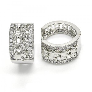 Gold Filled Rhodium Plated Huggie Hoop Elephant Design