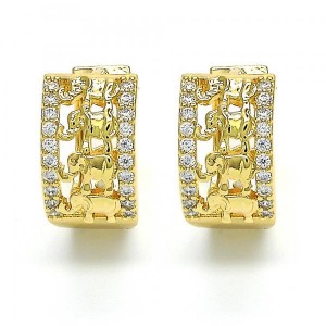 Gold Filled Gold Plated Huggie Hoop Elephant Design