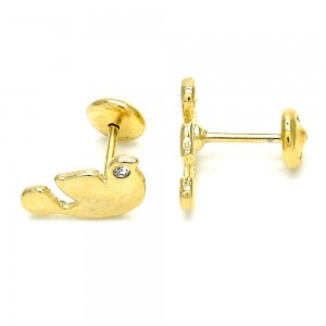 Gold Filled Stud Earring Bird Design Polished Finish Golden Tone
