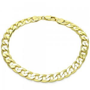 Gold Filled Anklet,Curb Design Polished Golden Finish 200 Gauge Thickness 10 Inches Length